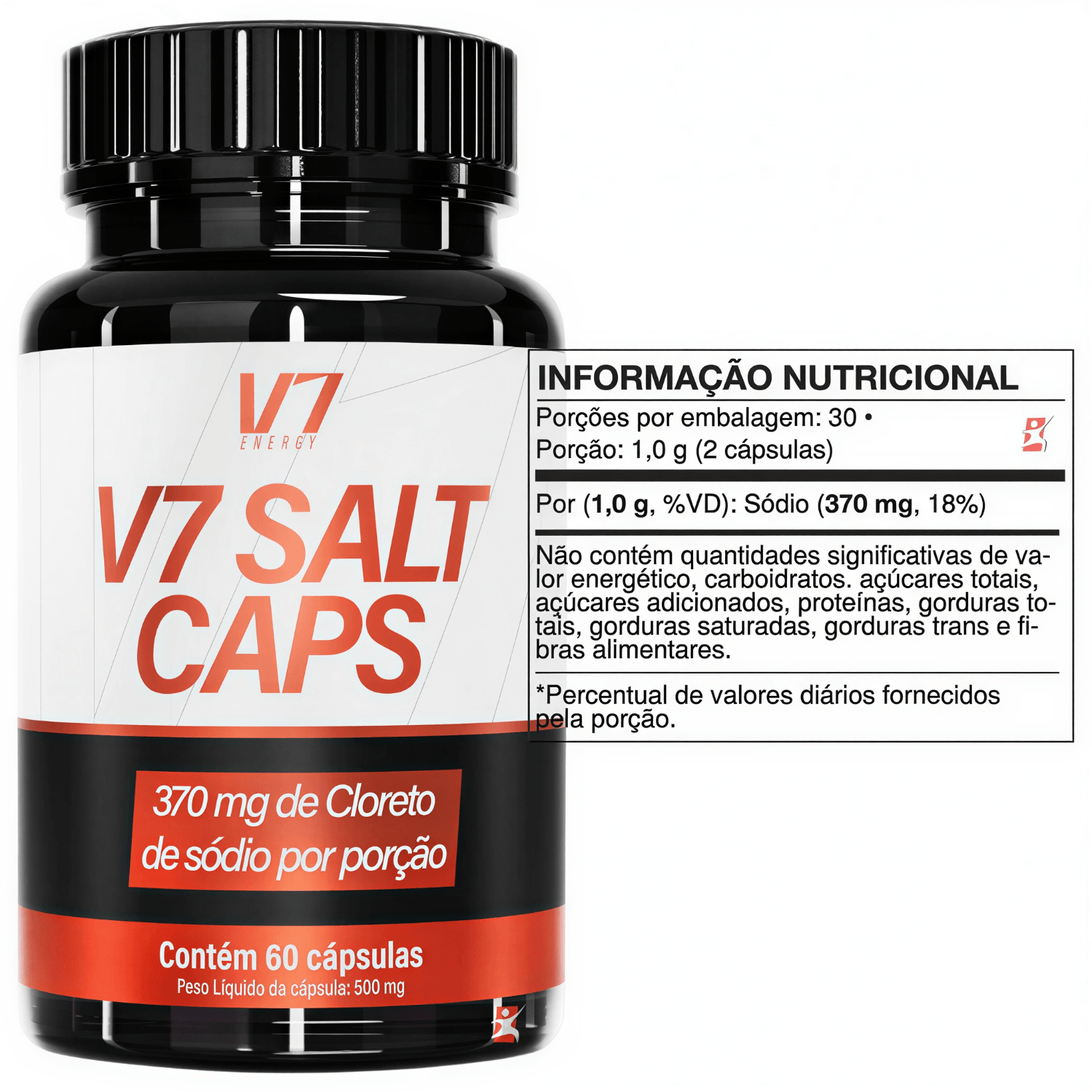 V7 Salt Caps Cloreto De Sódio V7 Energy 60 Cápsulas