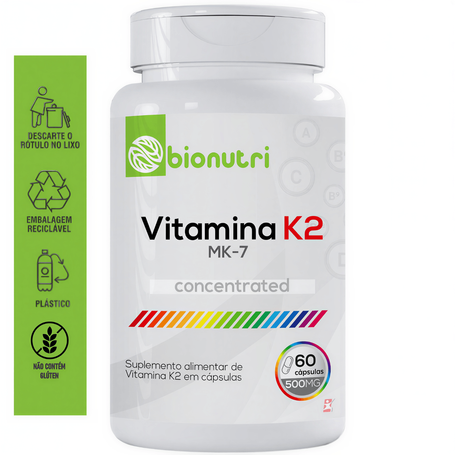 Vitamina K2 Menaquinona Mk-7 Concentrada Bionutri 60 Cápsulas