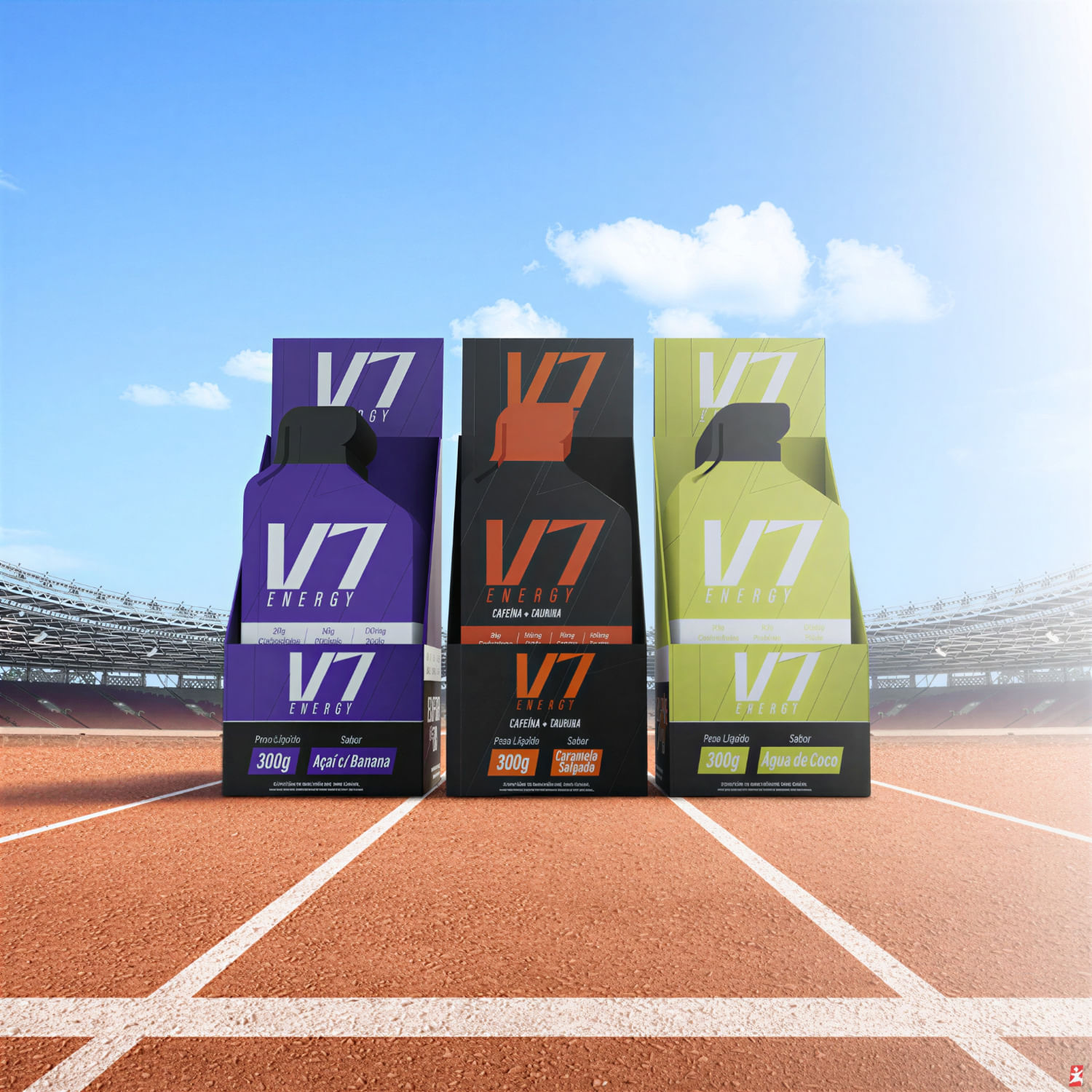 Kit 10 Carbogel V7 Energy Açaí Com Banana Sachês 30g