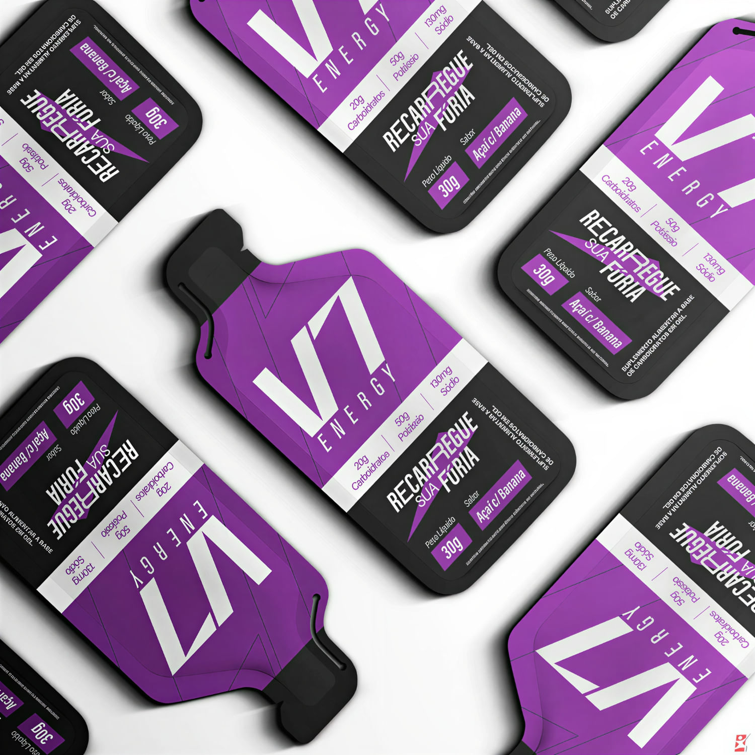 Kit 10 Carbogel V7 Energy Açaí Com Banana Sachês 30g