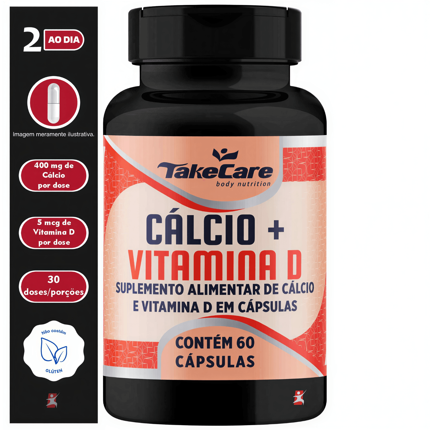Cálcio + Vitamina D Take Care 60 Cápsulas