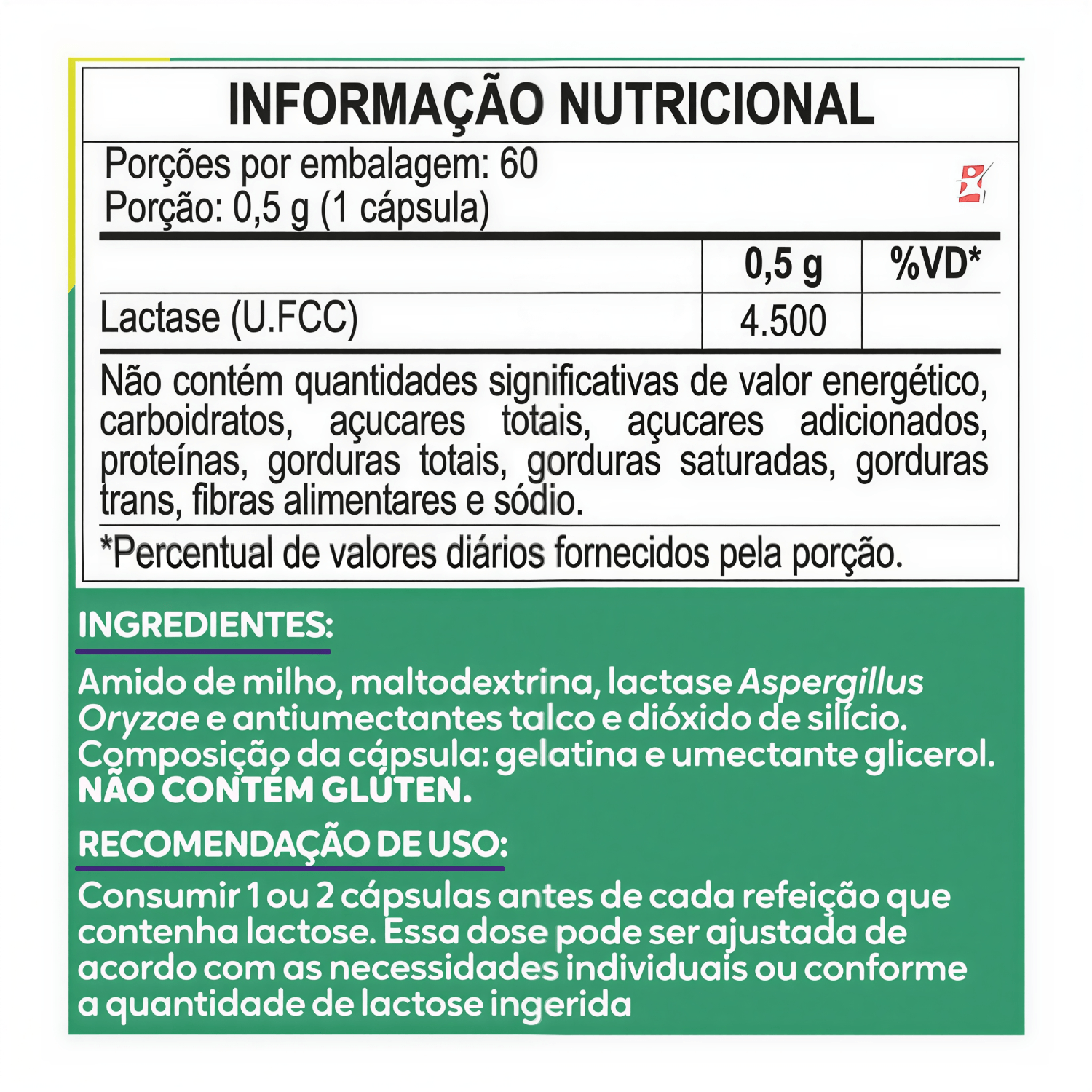 Enzima Lactase Maltta Nutrition 60 Cápsulas