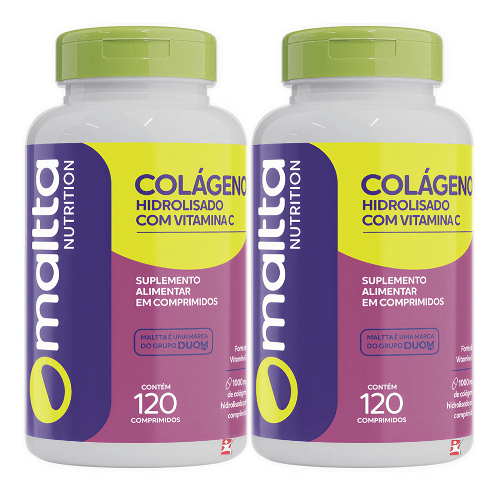 Kit 2 Colágeno Hidrolisado Com Vitamina C Maltta Nutrition 120 Comprimidos