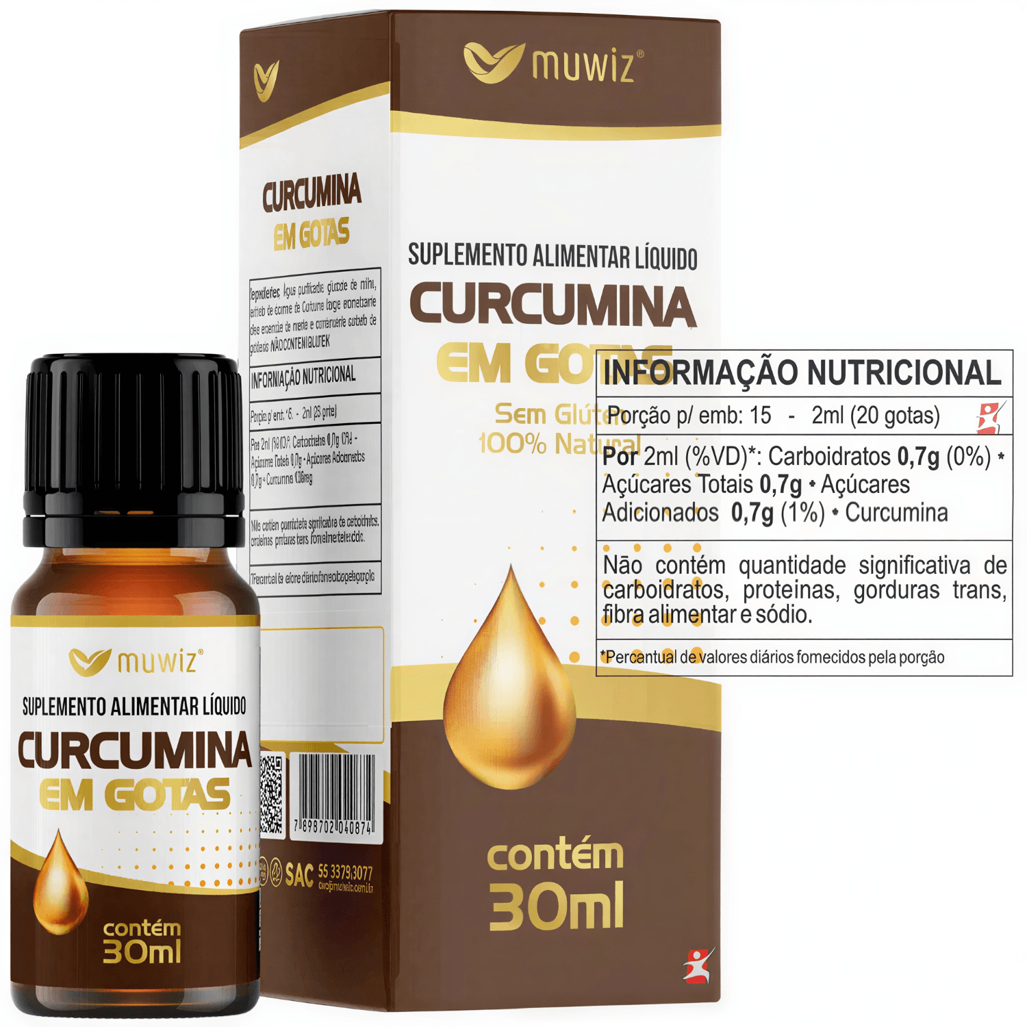 Curcumina Em Gotas Muwiz 30ml