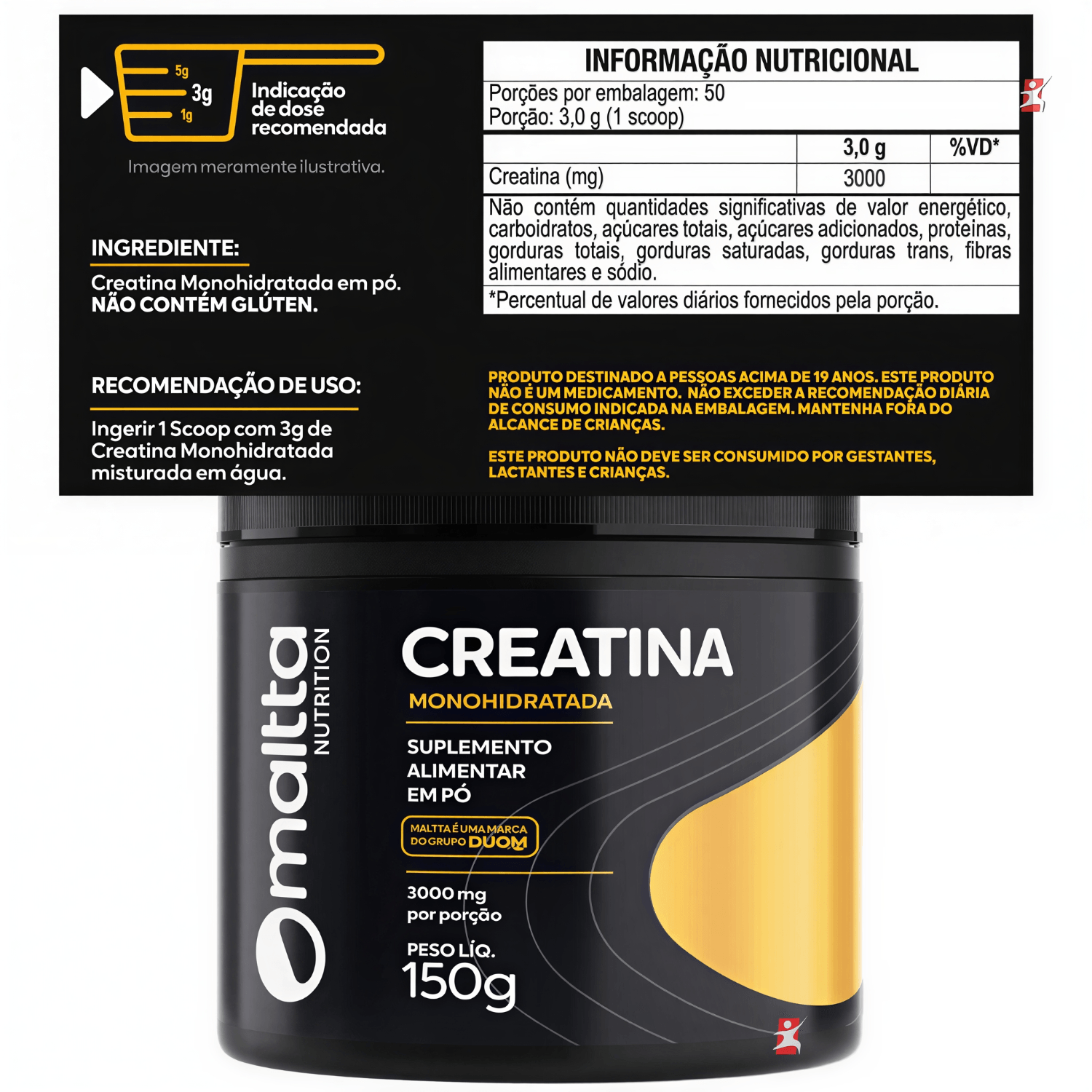 Creatina Monohidratada 100% Pura Maltta Nutrition 150g