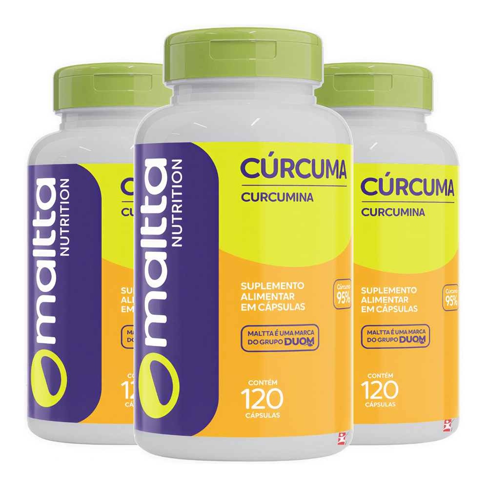 Kit 3 Cúrcuma Maltta Nutrition 120 Cápsulas