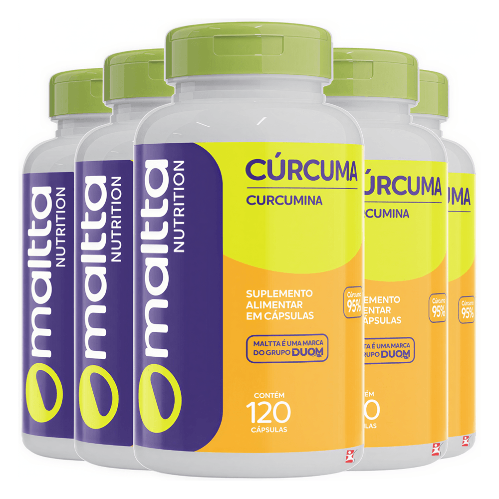 Kit 5 Cúrcuma Maltta Nutrition 120 Cápsulas