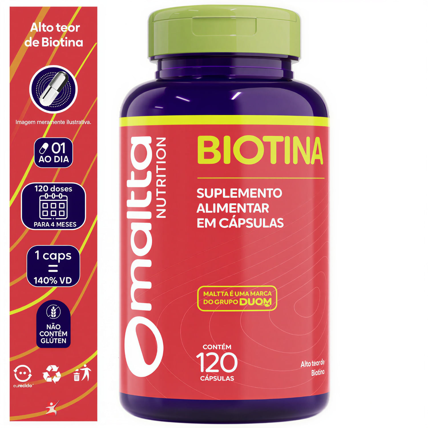 Kit 4 Biotina Maltta Nutrition 120 Cápsulas