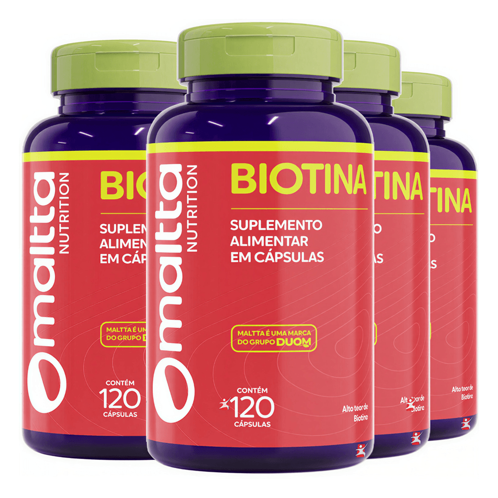 Kit 4 Biotina Maltta Nutrition 120 Cápsulas