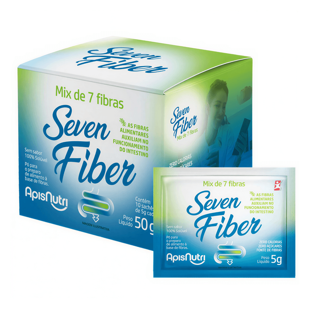 Seven Fiber Mix De 7 Fibras Saúde Do Intestino Apisnutri 10 Sachês