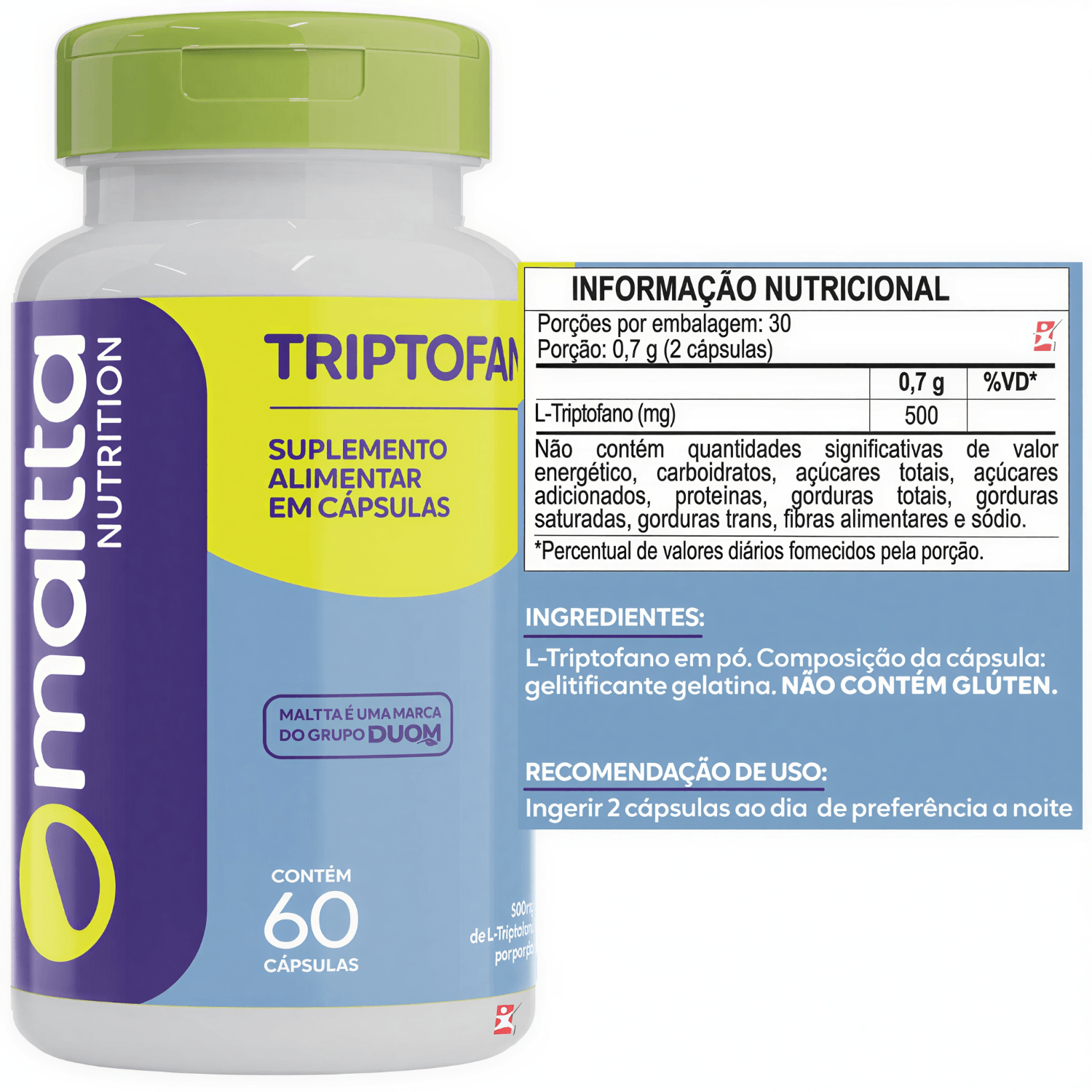 Kit Maltta Nutrition 3 Magnésios Inositol + Melatonina + Triptofano 60 Cápsulas Cada