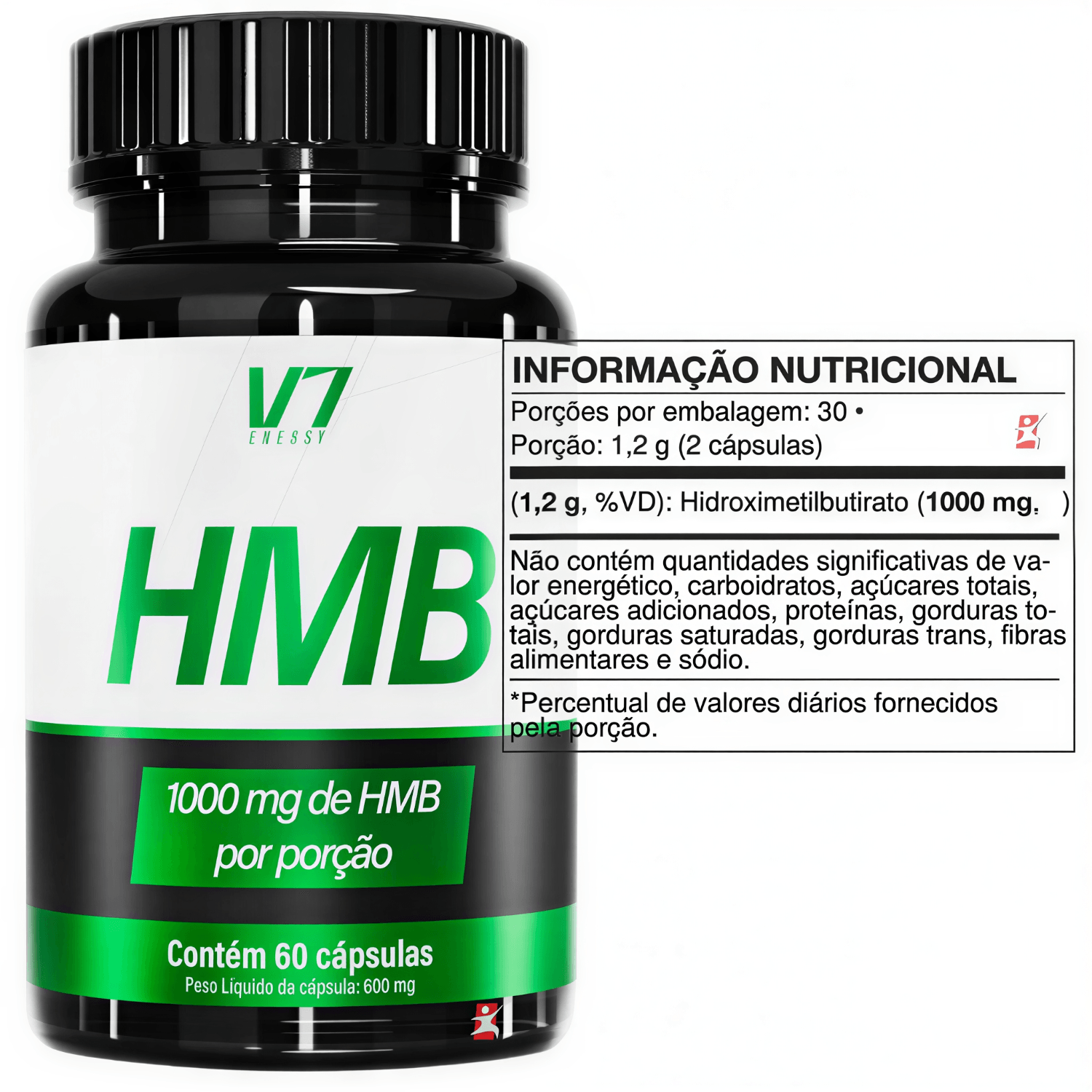HMB Hidroximetilbutirato V7 Energy 60 Cápsulas