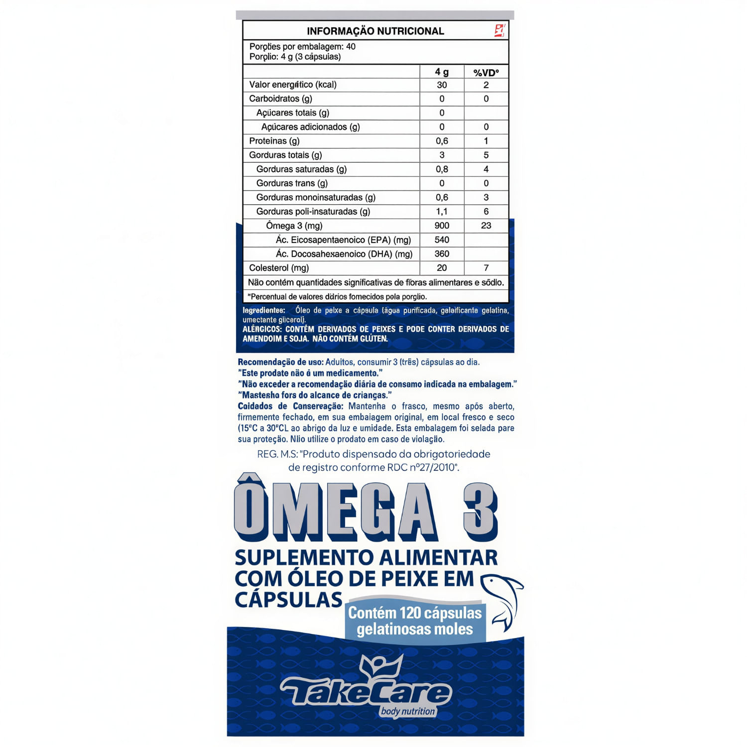 Ômega 3 Take Care 120 Cápsulas