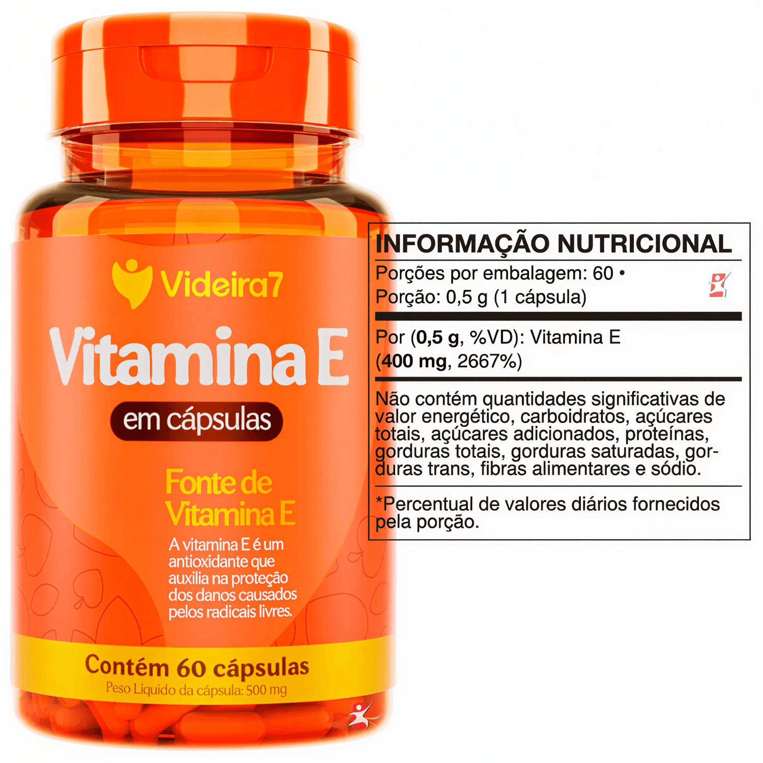 Vitamina E Videira7 60 Cápsulas