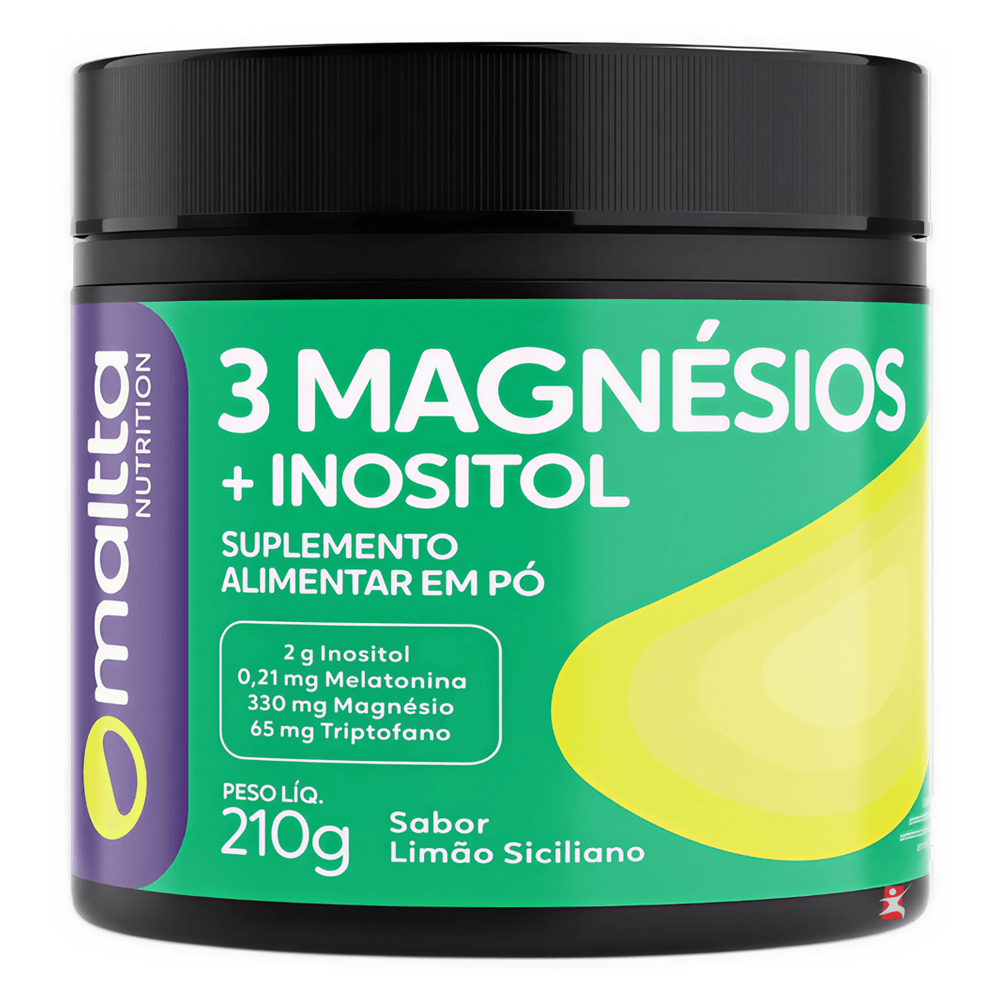 3 Magnésios + Inositol Maltta Nutrition Limão Siciliano 30 Doses 210g