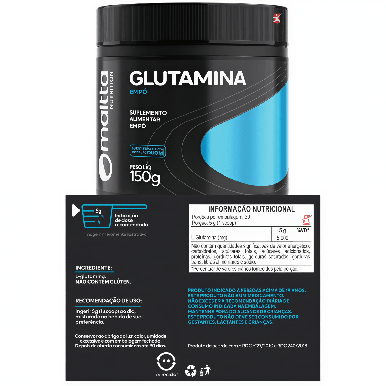 Glutamina Em Pó Maltta Nutrition 150g