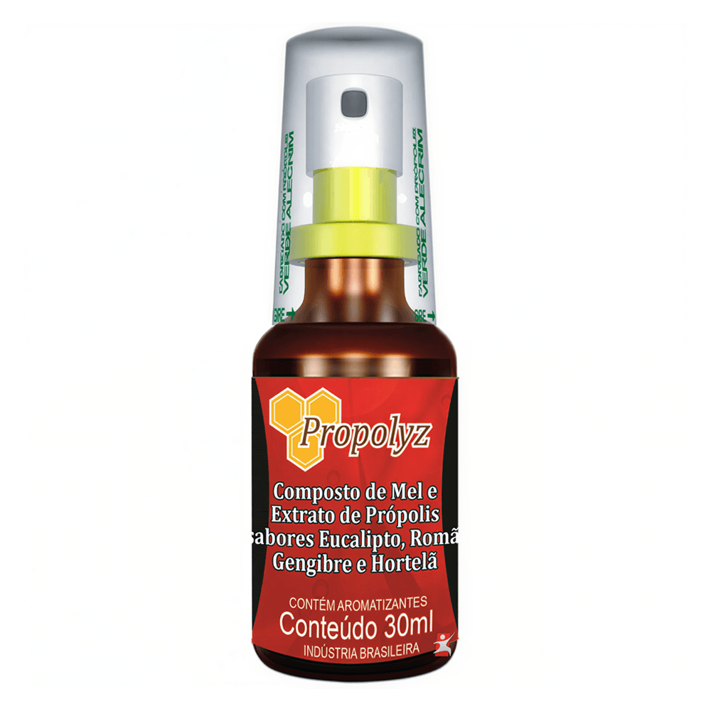 Spray Vermelho Propolyz Mel E Própolis Eucalipto, Romã, Gengibre E Hortelã 30ml