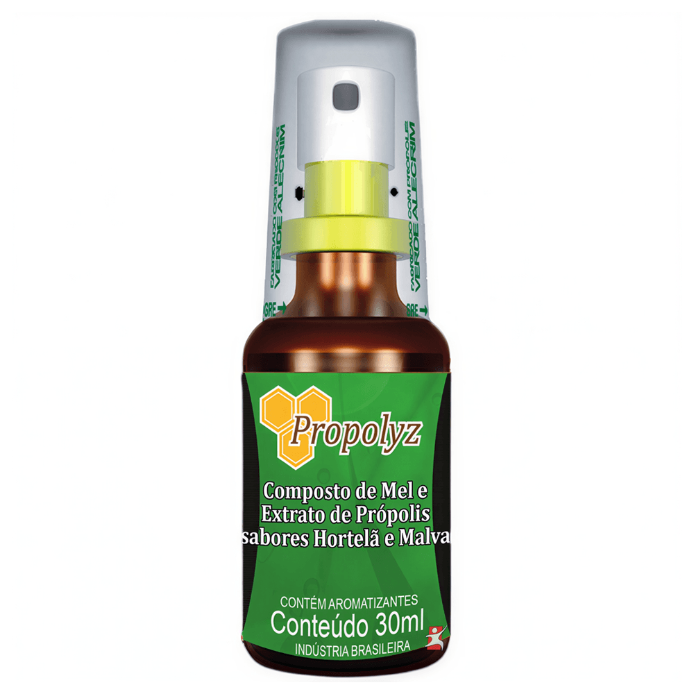 Spray Verde Propolyz Mel E Própolis Com Hortelã E Malva 30ml