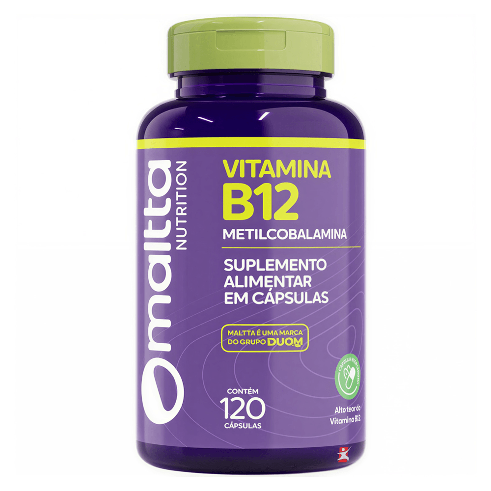 Vitamina B12 Metilcobalamina Maltta Nutrition 120 Cápsulas Veganas