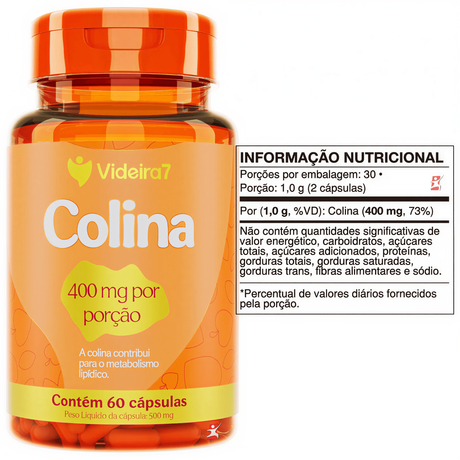 Colina Videira7 400mg Por Porção 60 Cápsulas
