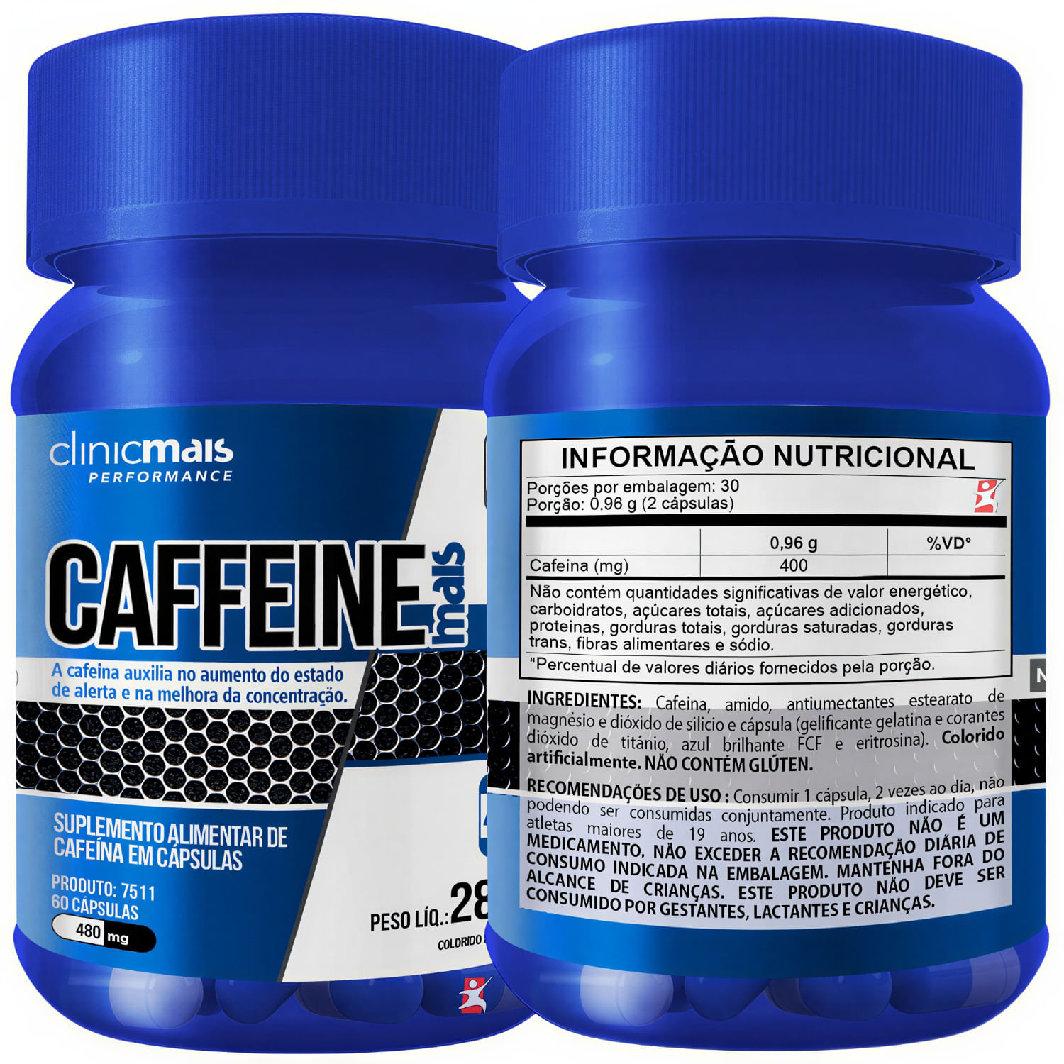Caffeine Mais Clinicmais 400mg 60 Cápsulas