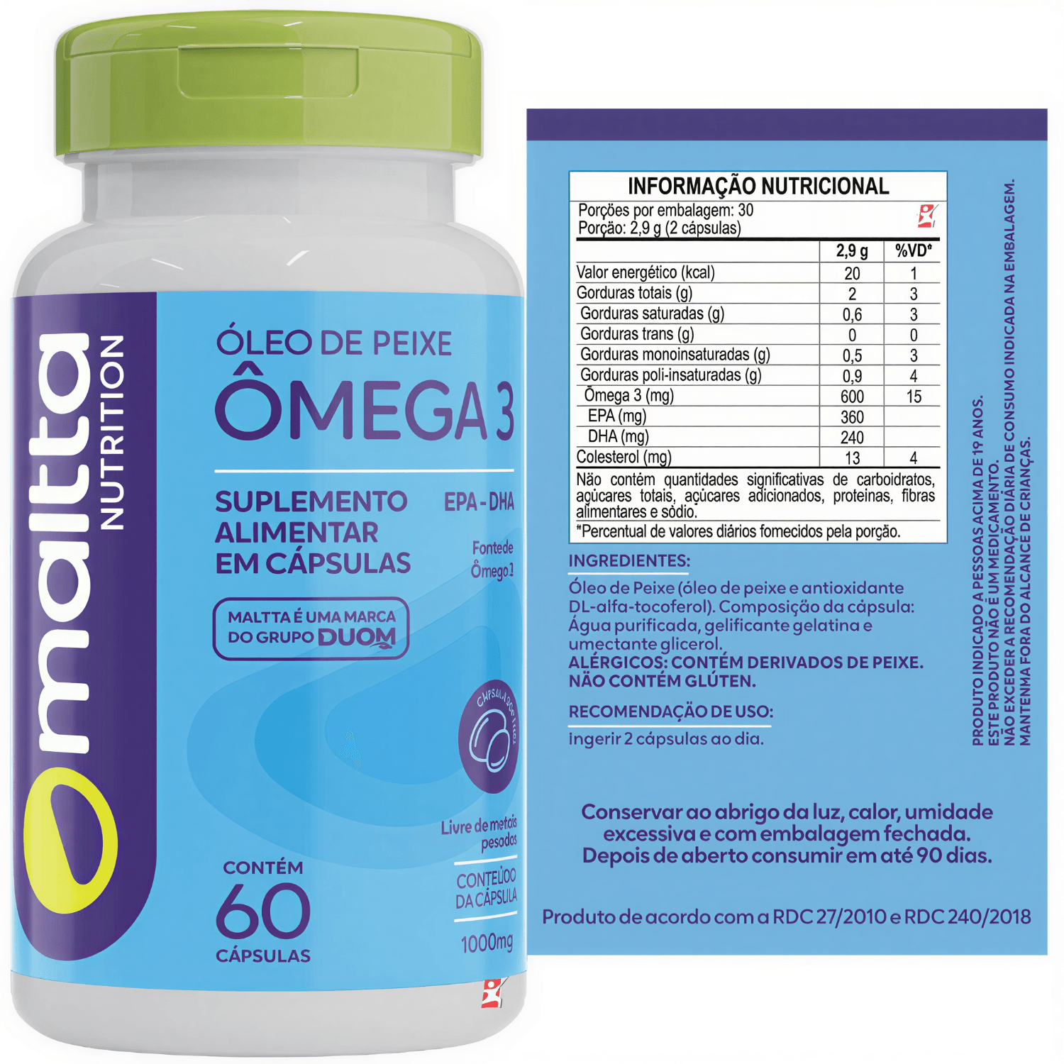 Ômega 3 Maltta Nutrition 60 Cápsulas Softgel