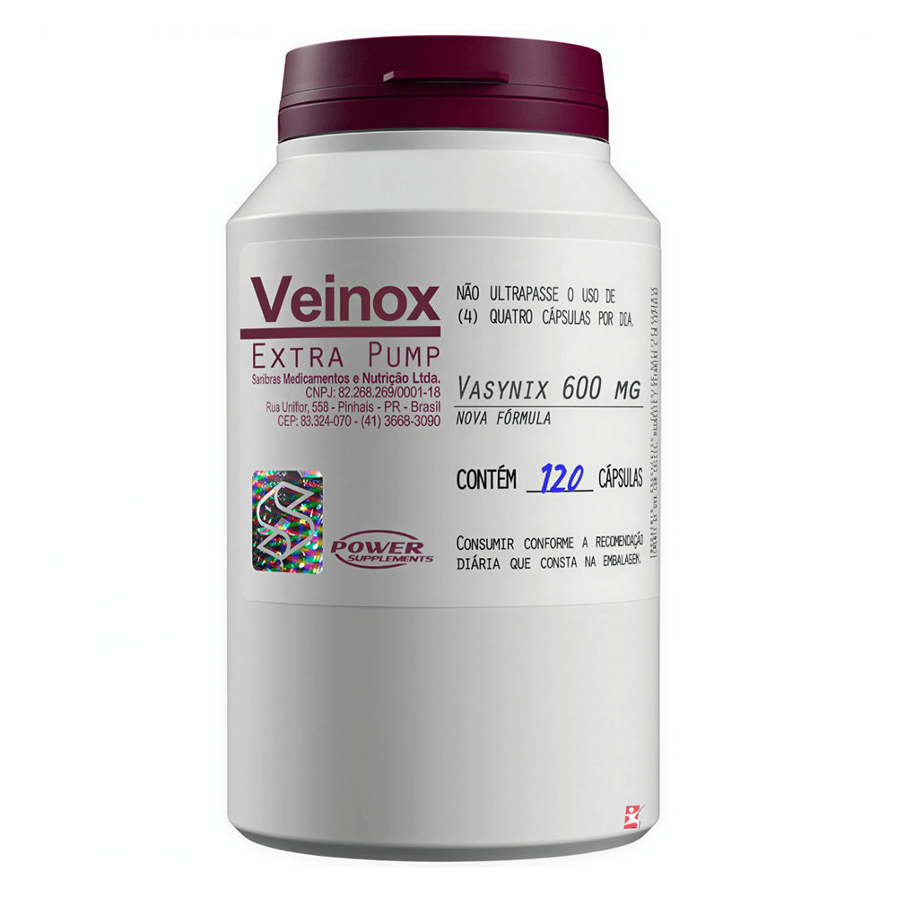 Pré-treino Veinox Extra Pump Power Supplements 120 Cápsulas
