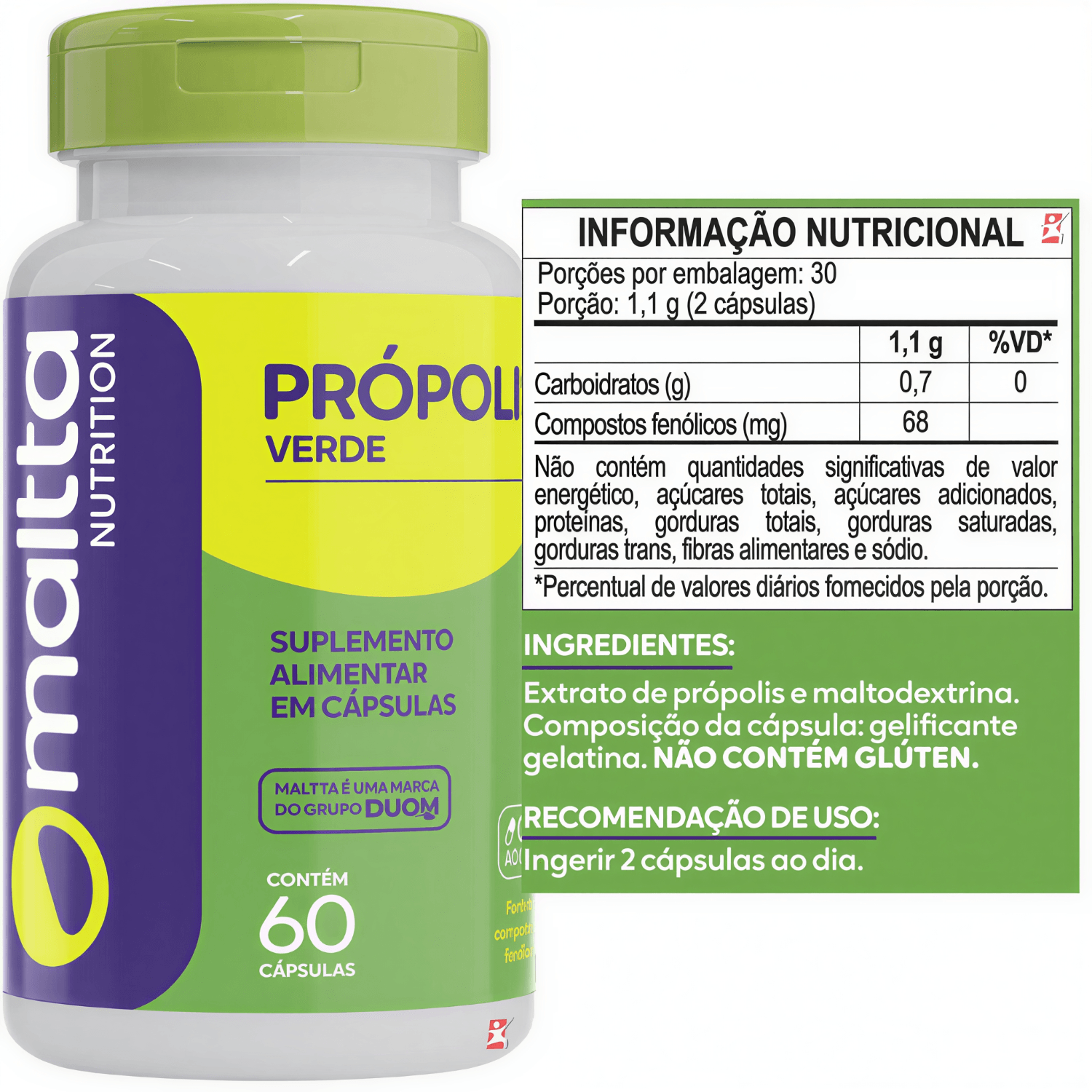 Própolis Verde Maltta Nutrition 60 Cápsulas