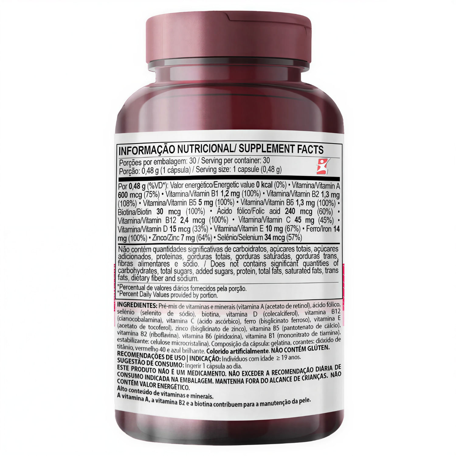 BioBella Cabelos e Unhas ClinicMais 480mg 30 Cápsulas