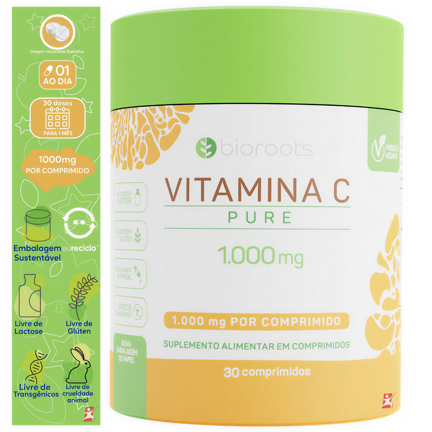 Vitamina C Bioroots 1000mg 30 Comprimidos