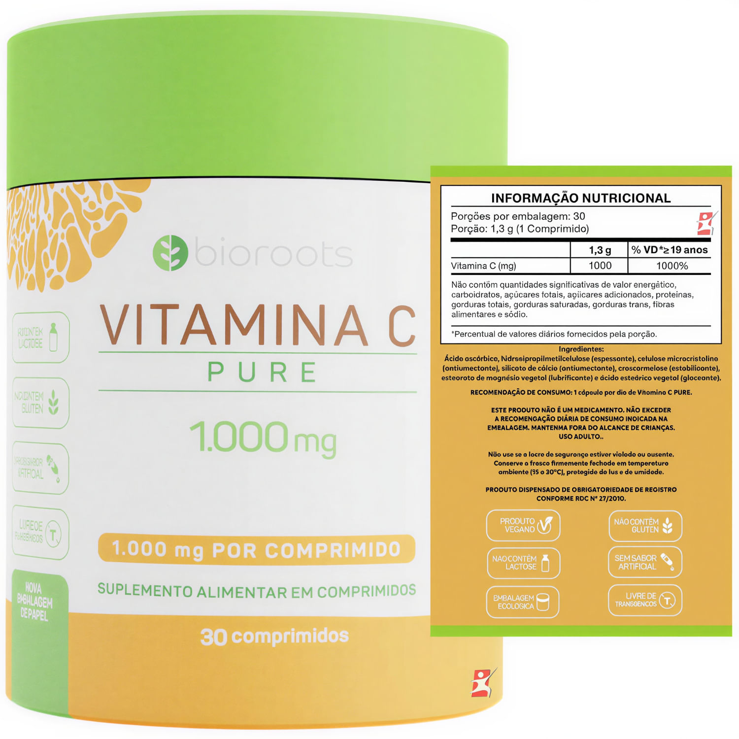 Vitamina C Bioroots 1000mg 30 Comprimidos