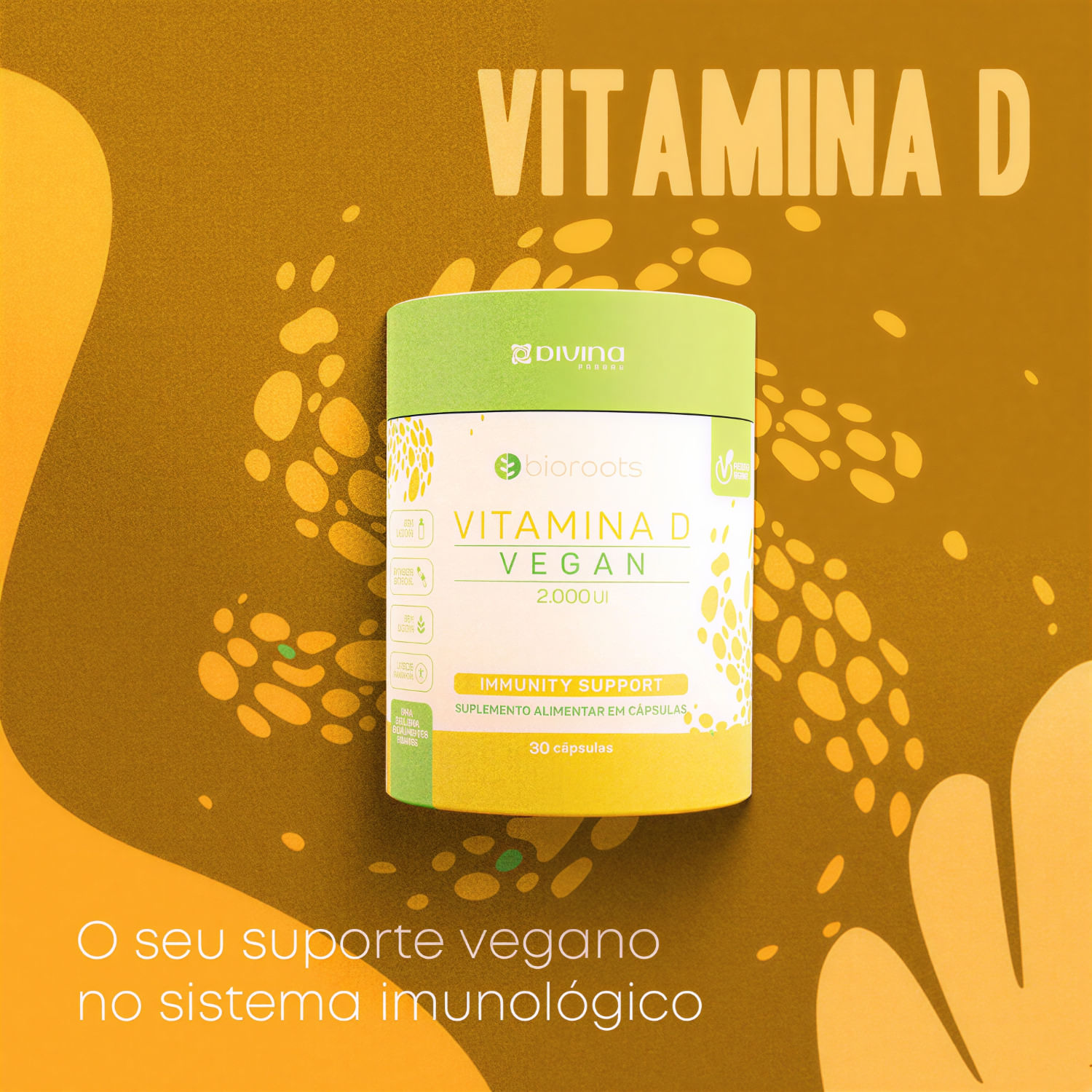 Vitamina D Bioroots 2000ui 30 Cápsulas