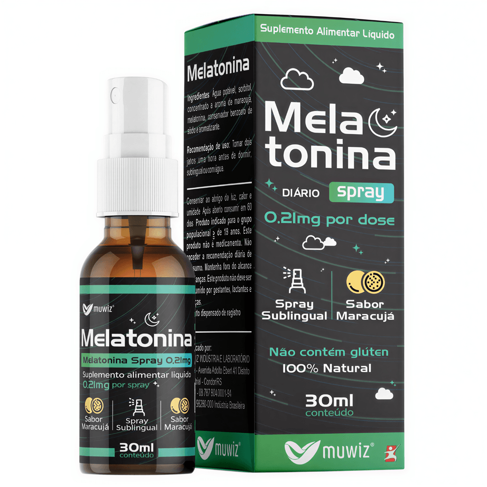 Melatonina Spray Muwiz Sabor Maracujá 0,21mg 30ml