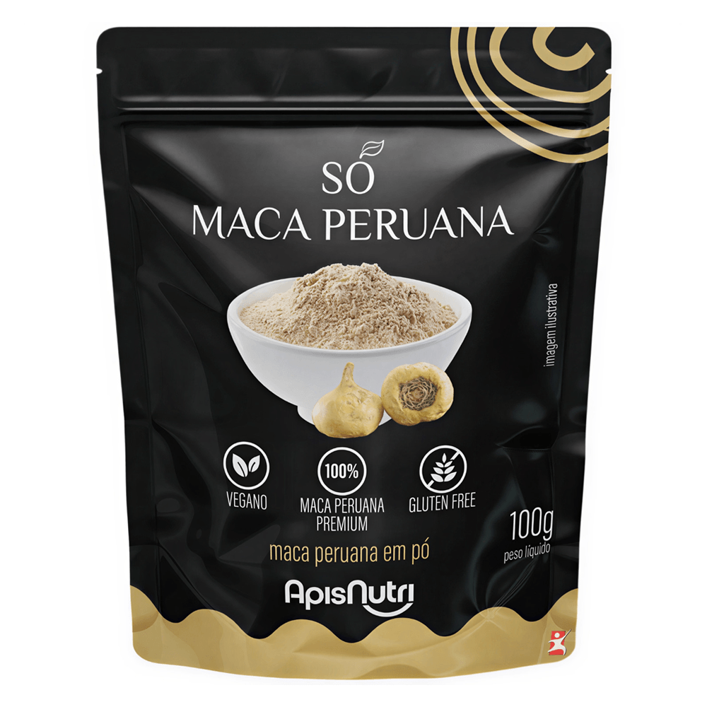 Só Maca Peruana 100% Pura e Vegana Apisnutri 100g Pouch