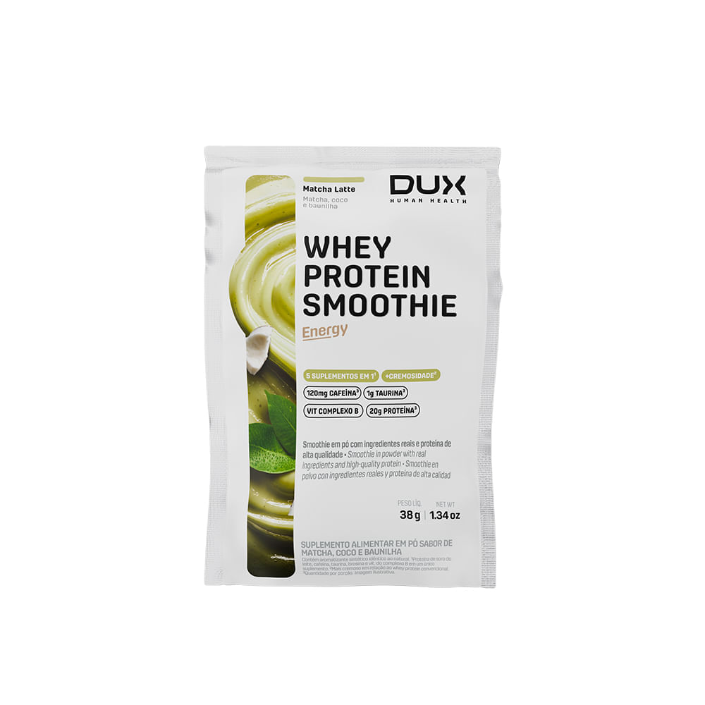 Whey Protein Smoothie Energy Dux Nutrition Matcha Latte Sachê 38g