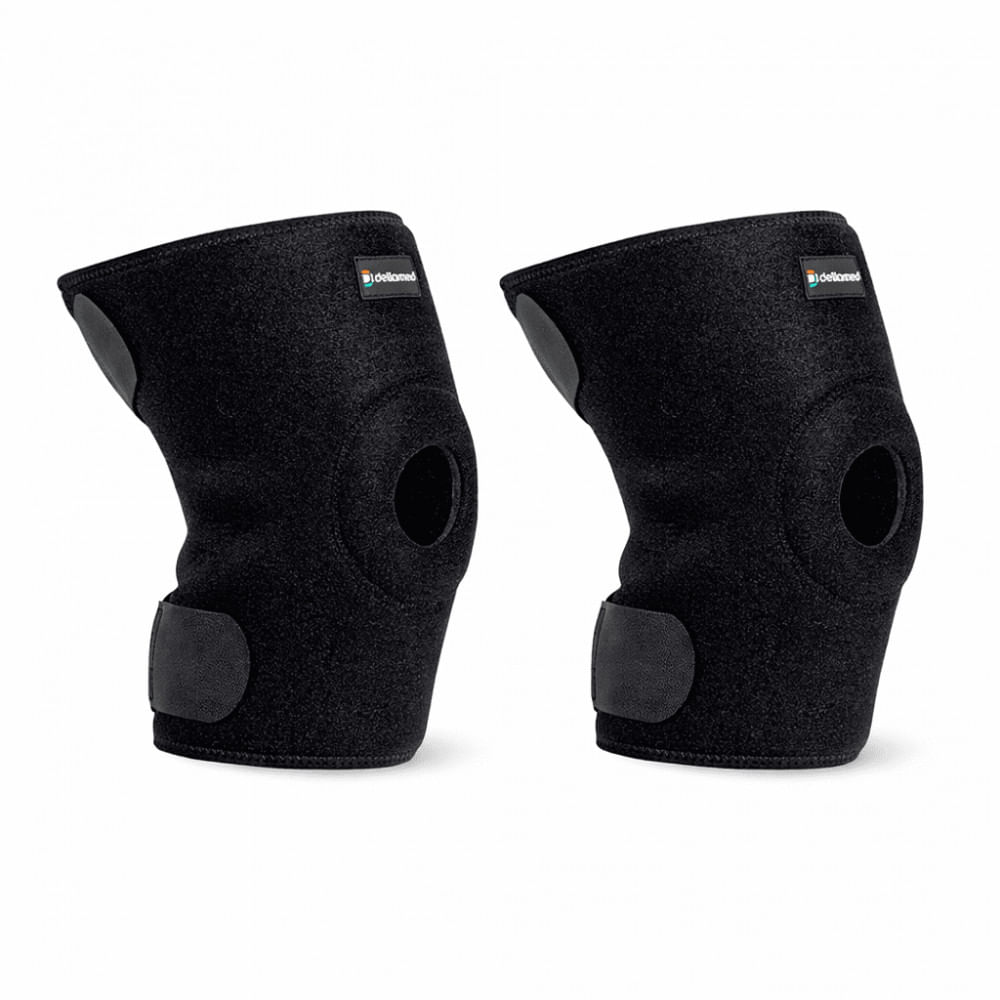 Par Joelheira Ajustável Com Orifício E Reforço Patelar Ortho Care Dellamed Tamanho Único