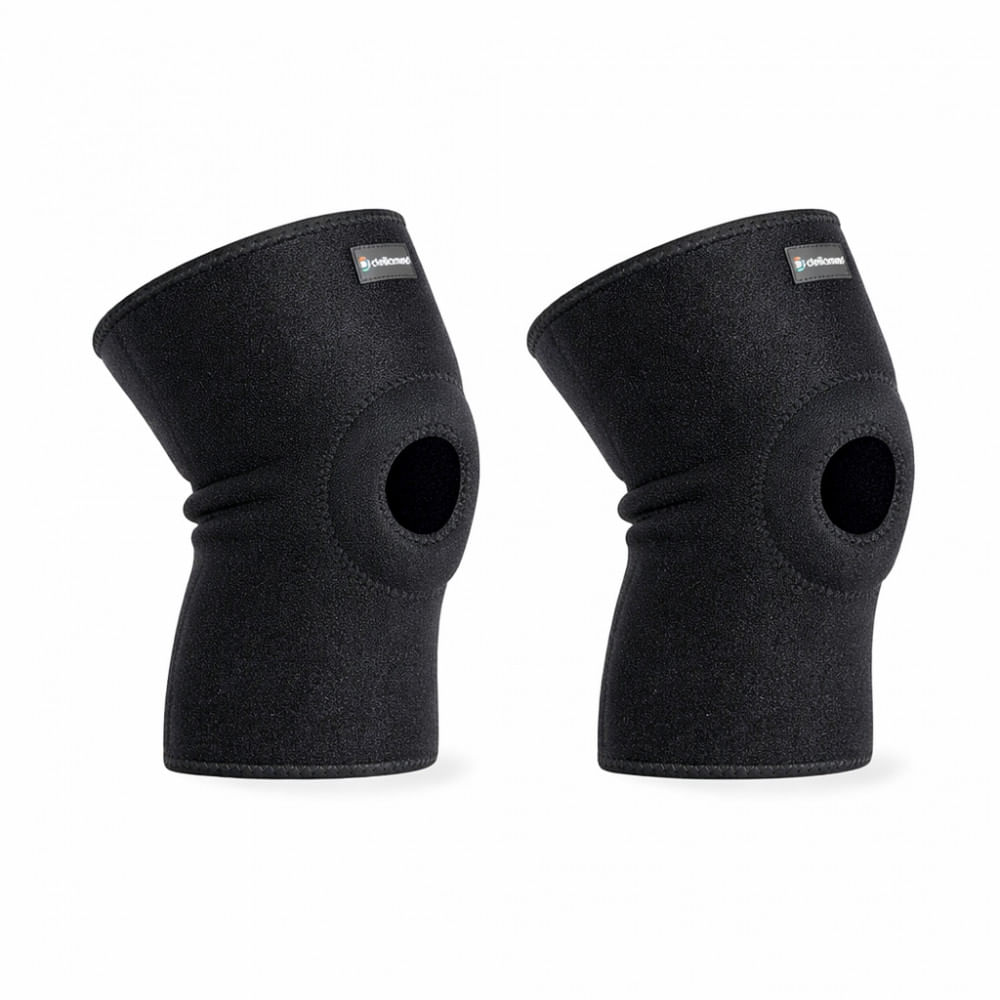 Par De Joelheiras Com Orifício E Reforço Patelar Ortho Care Dellamed Tamanho M