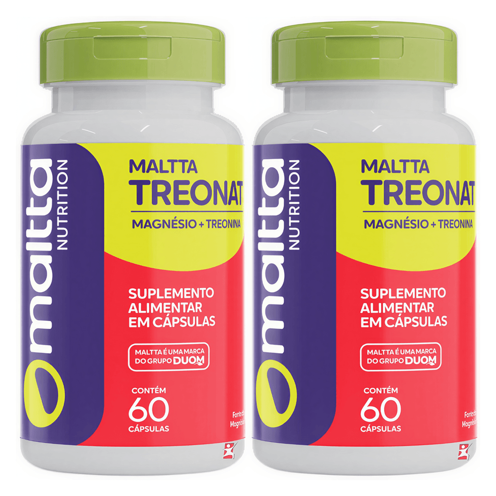Kit 2 Mallta Treonat Magnésio Treonato + Treonina Maltta Nutrition 60 Cápsulas
