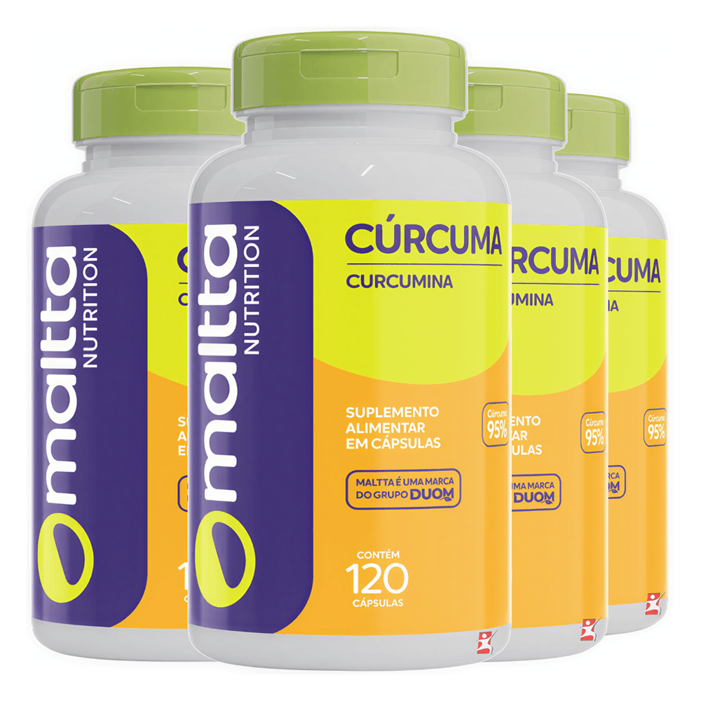 Kit 4 Cúrcuma Curcumina Maltta Nutrition 120 Cápsulas