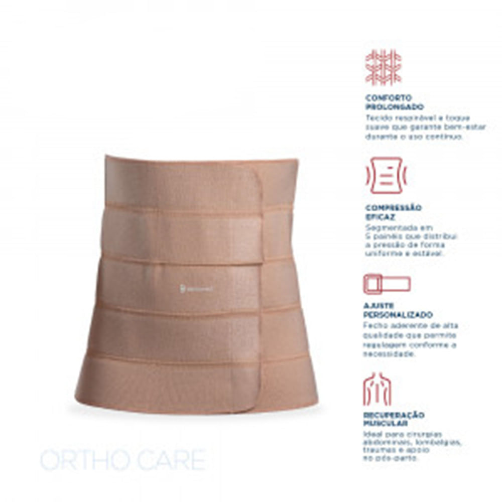 Faixa Abdominal 5 Painéis Ortho Care Dellamed Tamanho G