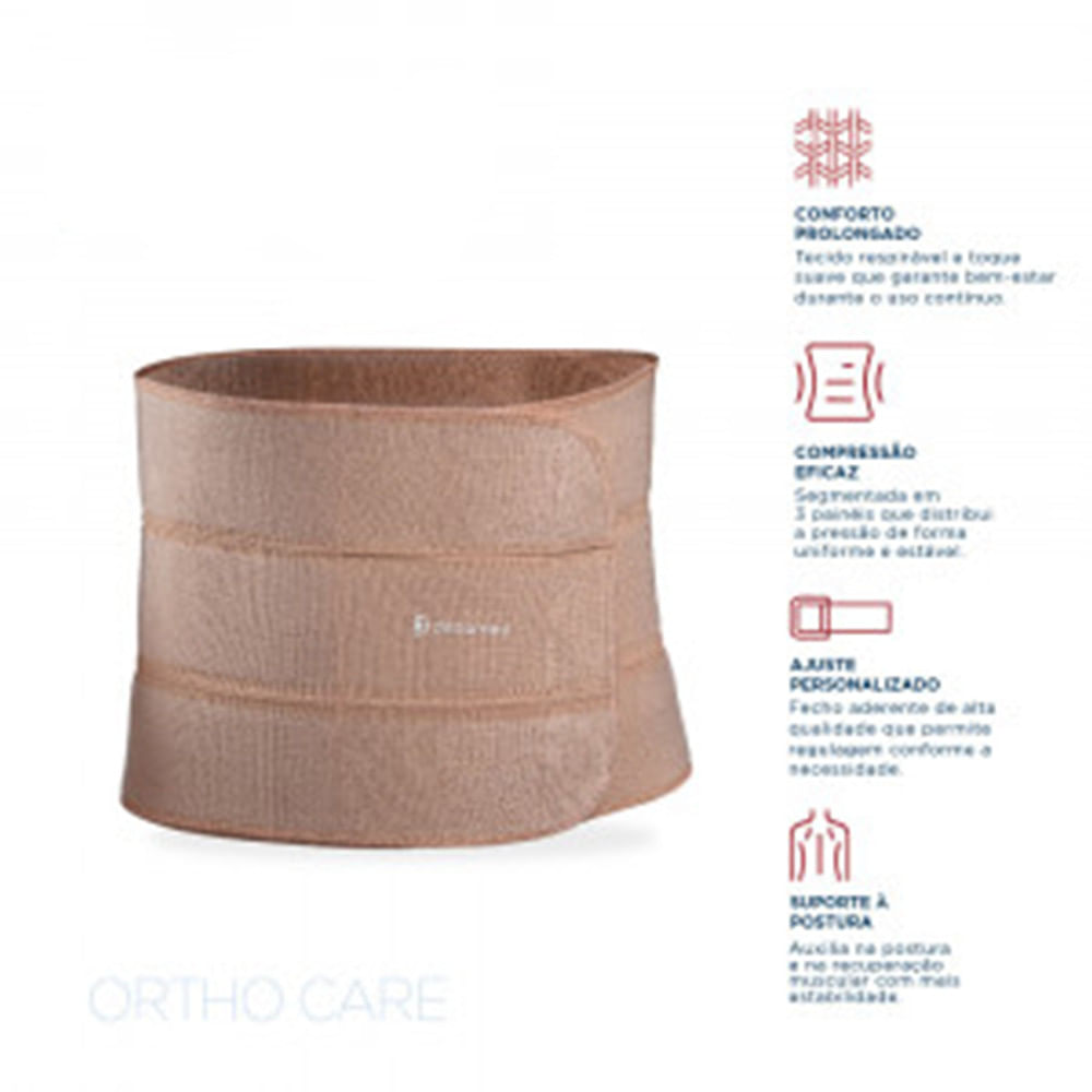 Faixa Abdominal 3 Painéis Ortho Care Dellamed Tamanho P