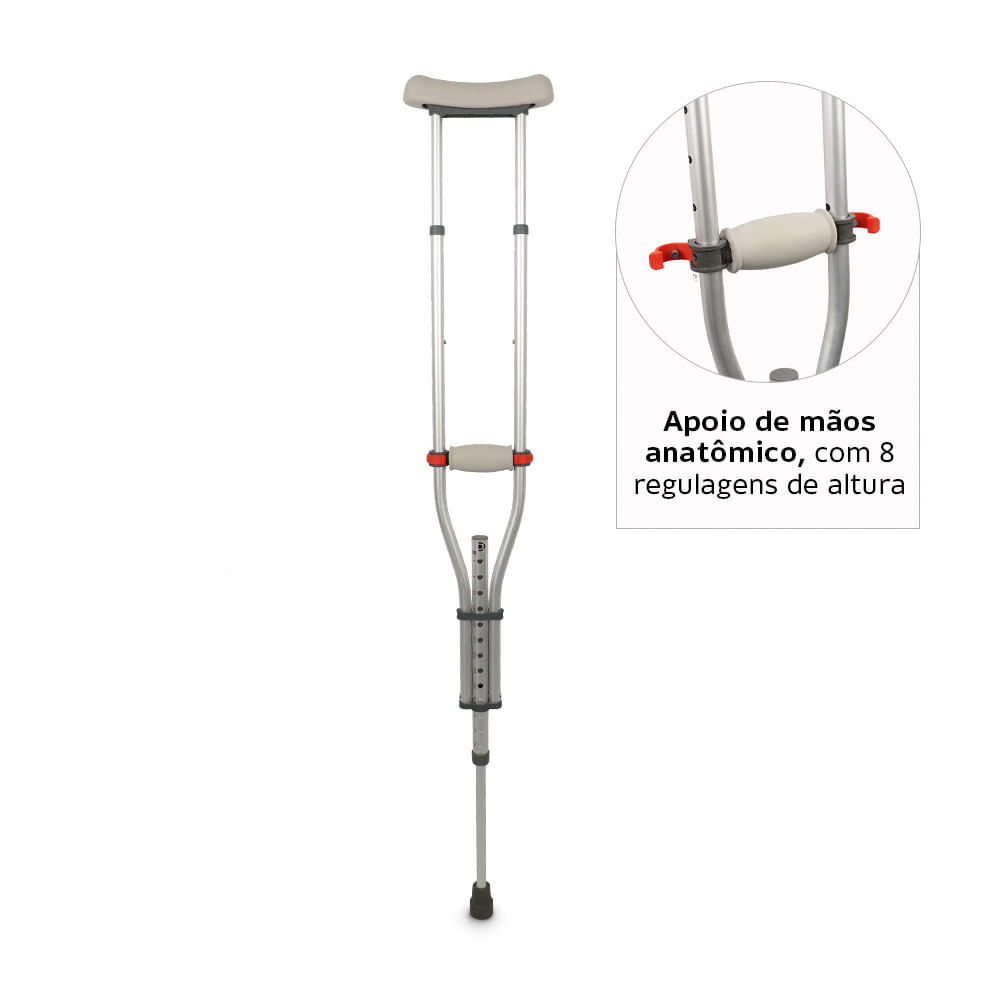 Muleta Axilar de Alumínio Anodizado D7 Dellamed