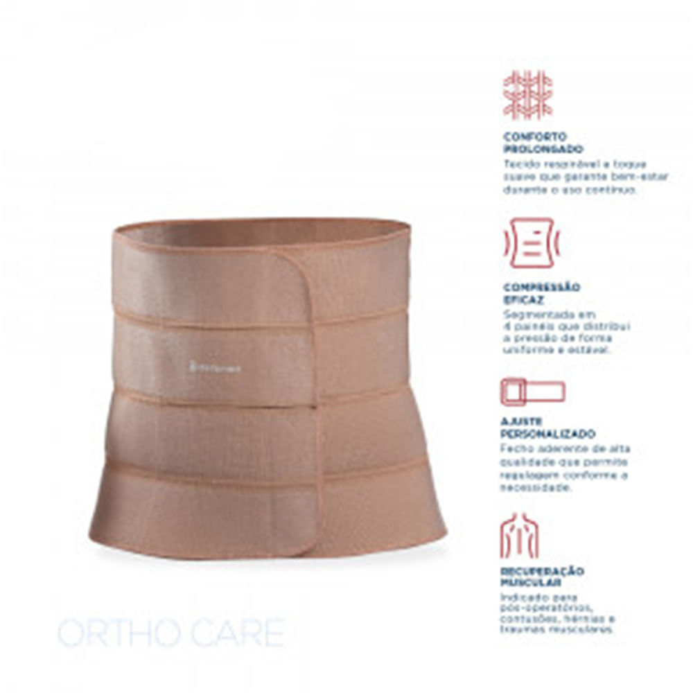 Faixa Abdominal 4 Painéis Ortho Care Dellamed Tamanho M