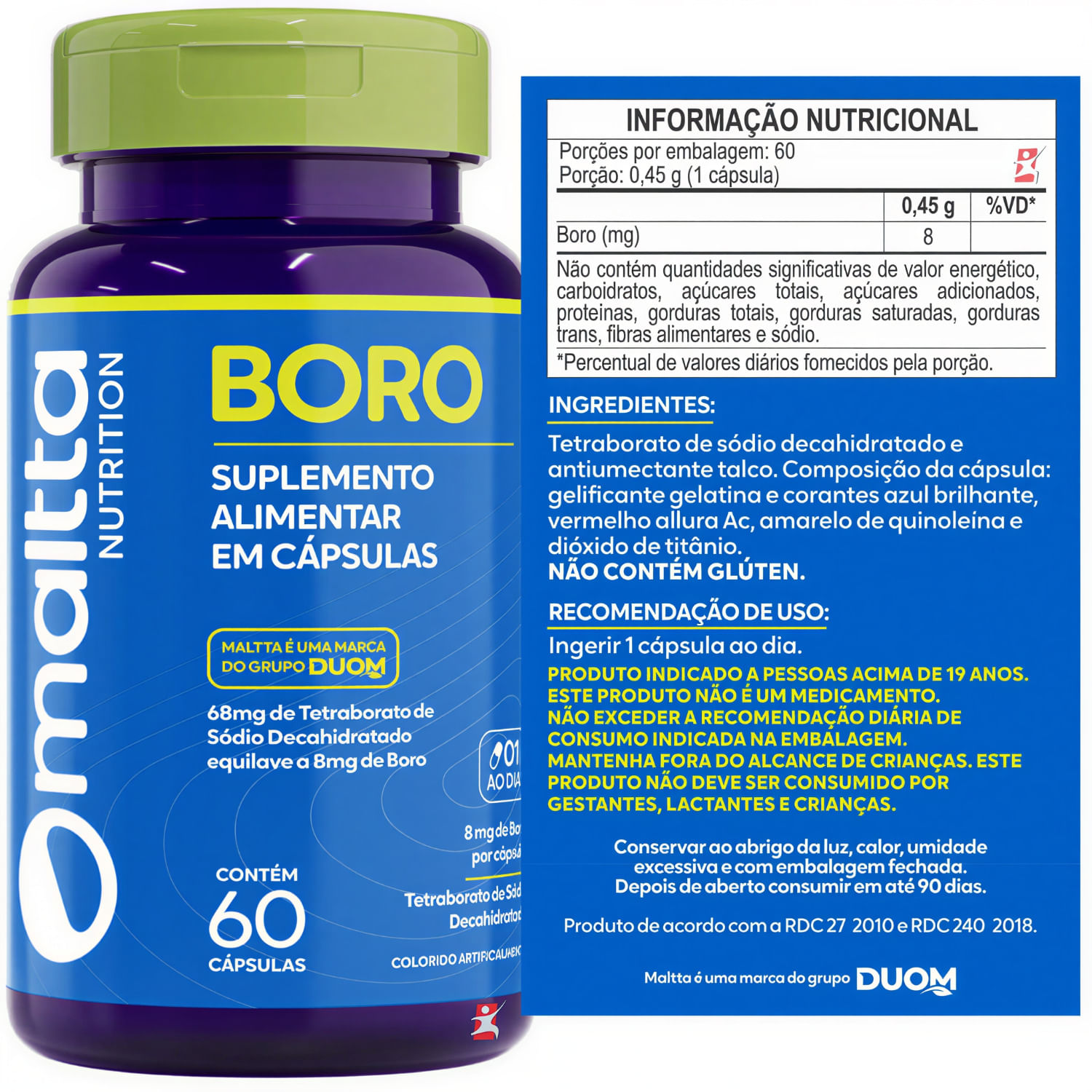 Kit 2 Boro Maltta Nutrition 60 Cápsulas