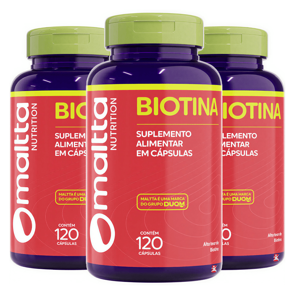 Kit 3 Biotina Maltta Nutrition 120 Cápsulas