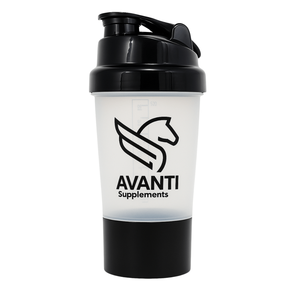 Coqueteleira Avanti Supplements Transparente Com Compartimento + Mixer Ball 400ml