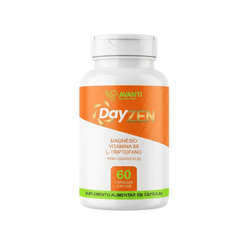 DayZen Calmante Ltriptofano 25mg + Magnésio 65mg + Vitamina B6 1,3mg Avanti Supplements 60 Cápsulas