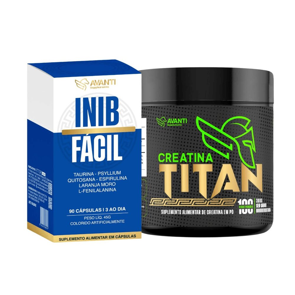 Kit Creatina Titan 300g + Inibfácil Emagrecedor