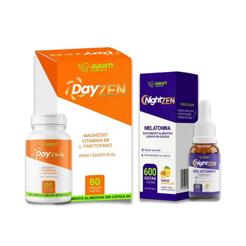 Kit Avanti Supplements Calmante Dayzen 60 Cápsulas + Melatonina Nightzen 30ml