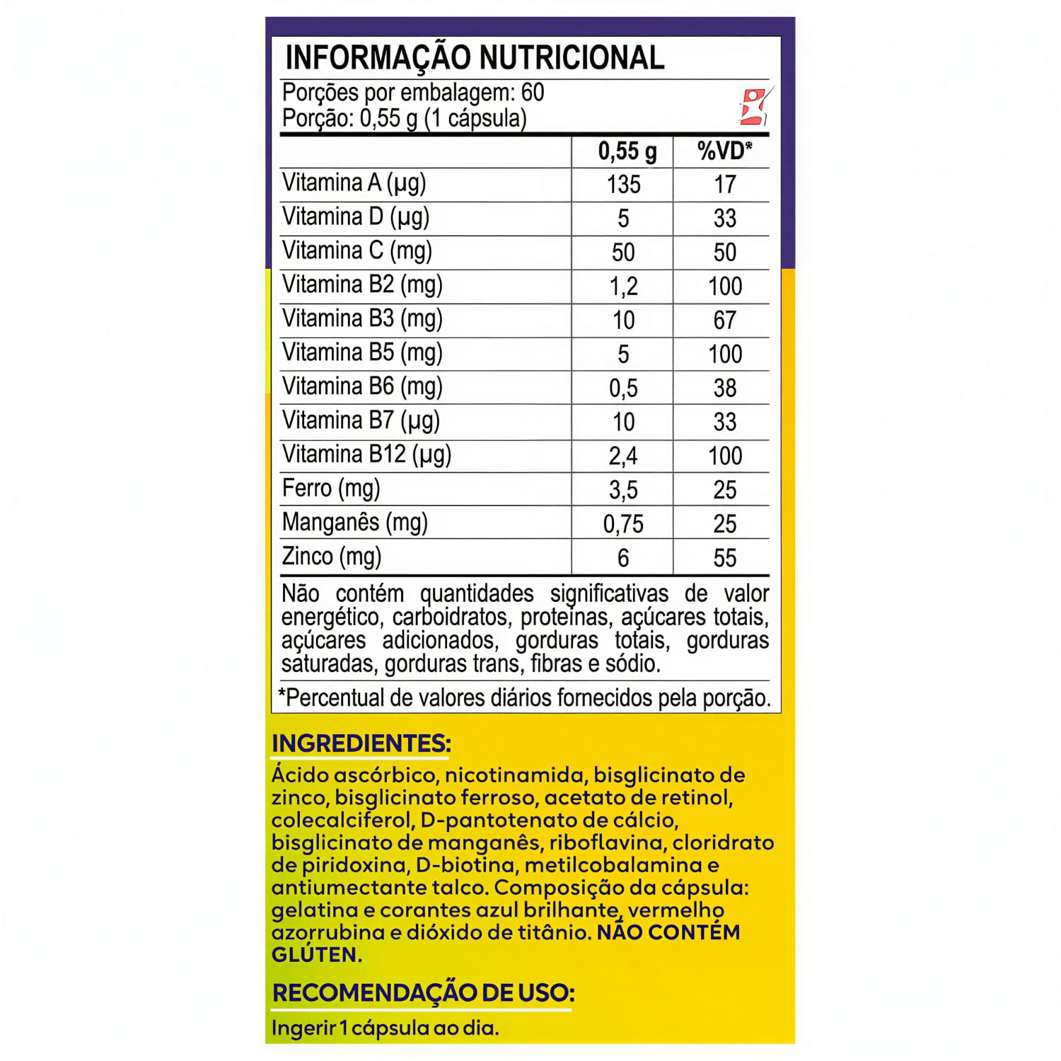 Polivitamínico Maltta Dia A Dia De A-Z Maltta Nutrition 60 Cápsulas